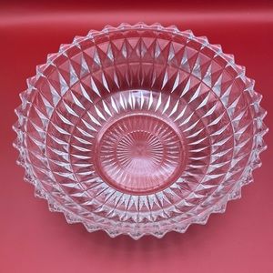 Vintage Diamond Pattern Glass Bowl